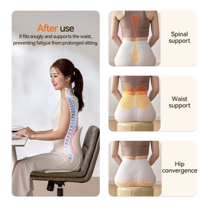 Cojín masajeador ergonómico con terapia de luz roja y calor para corrección de postura, silla con soporte lumbar y masaje vibratorio. - Product Image 2