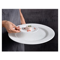 Assiette de restauration en céramique blanche avec logo personnalisé pour restaurant d'hôtel Assiettes rondes en céramique de 5/6/7/8/10/11/12 pouces