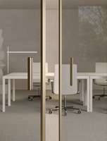 Porte d'entrée double battante en aluminium fin couleur or champagne, avec verre transparent, design français, résistante à l'eau