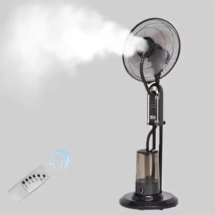 Vente directe d'usine télécommande 16 pouces humidificateur à ultrasons air intérieur extérieur pulvérisation refroidissement ventilateur de brouillard d'eau