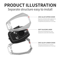 Nouvelle conception de coque de clé de voiture en alliage de zinc et silicone pour Mercedes Benz E S G Class GLA CLA GLC CLS W204 W463 W176 W251 W205 AMG