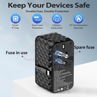 Worldplug 85W GaN téléphone portable charge câble rétractable Type C adaptateur de voyage international chargeur adaptateur de voyage universel