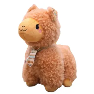 Factory supply lovely Scarf stuffed alpaca toy Companion gift for children alpaca plush toys