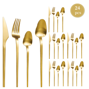 Design <span class=keywords><strong>de</strong></span> mode 24 pièces cuillère fourchette et couteau polissage mat en acier inoxydable ensemble complet <span class=keywords><strong>de</strong></span> couverts <span class=keywords><strong>de</strong></span> <span class=keywords><strong>table</strong></span> dans une boîte cadeau - Product Image 4