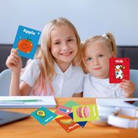 Cartes flash éducatives épaisses et robustes pour tout-petits de 1 an et plus, avec anneau, couleurs vives, mots sur les aliments, apprentissage précoce, cartes flash cognitives pour la maternelle