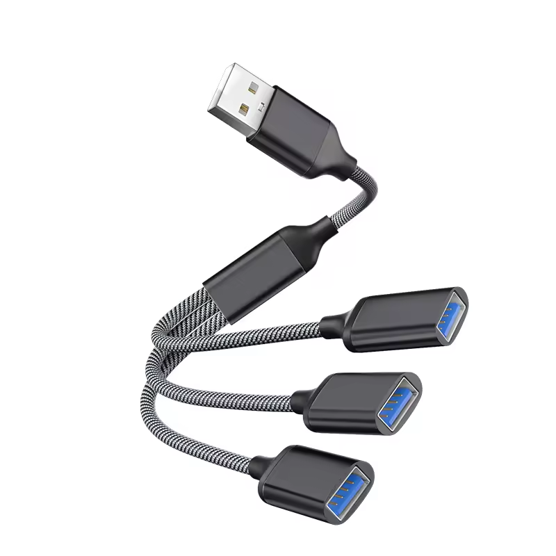 USB mâle vers USB femelle *3 (Noir)
