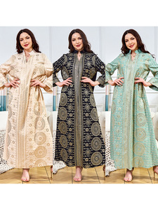 Venta al por mayor de <span class=keywords><strong>ropa</strong></span> de mujer en stock <span class=keywords><strong>para</strong></span> comercio exterior, vestido largo de fábrica con lentejuelas y estampado floral, 100% poliéster, elegante. - Product Image 6