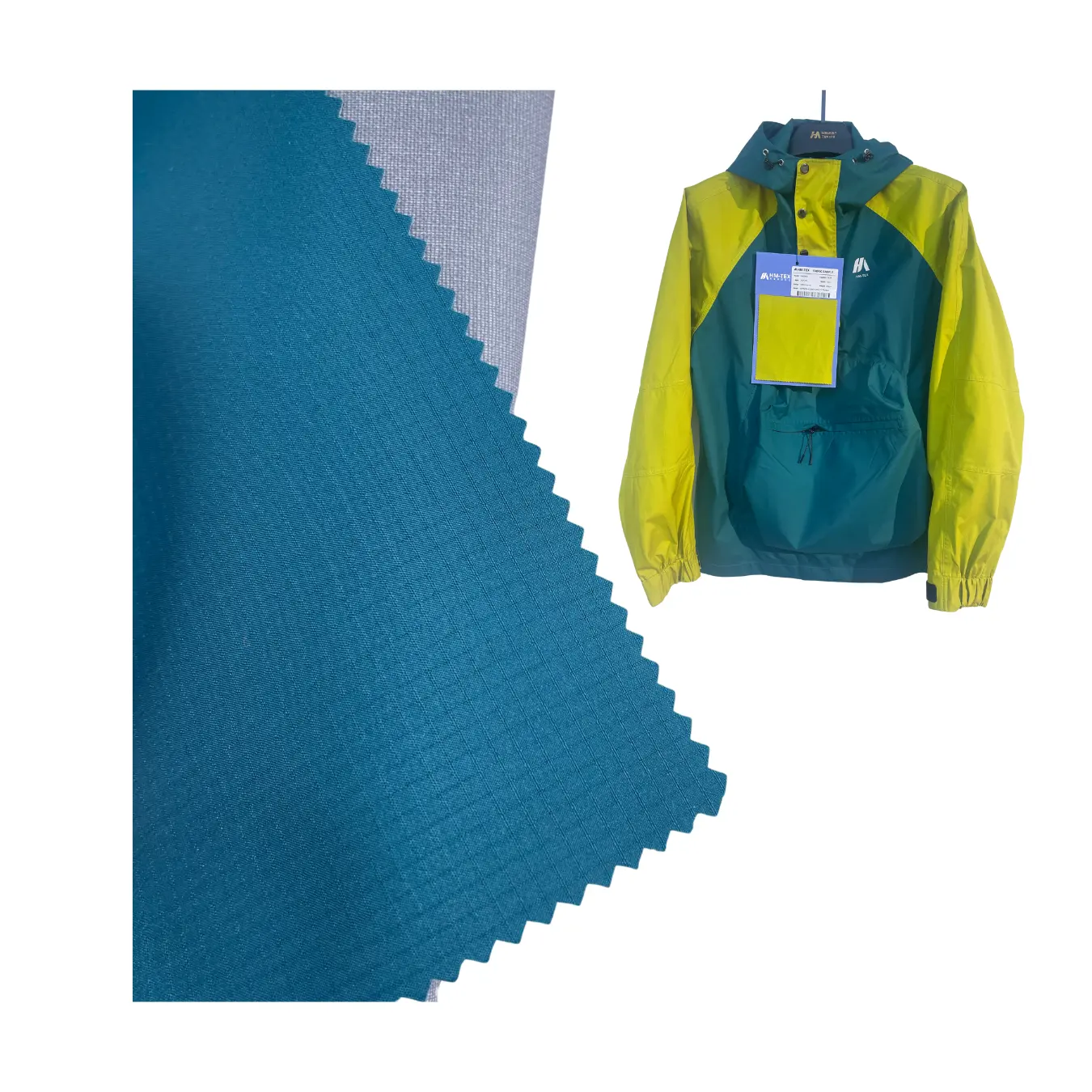 Высококачественная двухслойная клетчатая ламинированная ТПУ 30D Tricot 400T 20D переработанная ткань Pongee для функциональной одежды