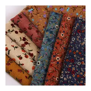 Commercio all'ingrosso di 8 pozzi di velluto a coste tessuto piccolo floreale di alta qualità in poliestere tessuto di moda abiti per la casa tessuti borse camicie