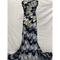 Tissu en dentelle perlée brodé de fleurs 3D romantiques en sequins, respirant, 100 % polyester, tricoté pour la maison et les textiles d'ameublement pour filles