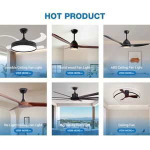 Nuevo diseño de cuerpo de metal, 3 aspas de hoja de goma, 60 pulgadas, 6 velocidades, elección, dormitorio interior, ventilador de techo con Control remoto silencioso - Product Image 4