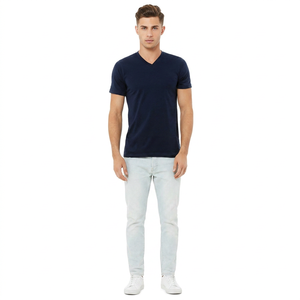 T-shirts pour hommes en coton 100% - T-shirts légers - Impression personnalisée - T-shirt à col en V - T-shirt fin personnalisé - Product Image 1