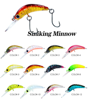 Leurre micro-bionique 5cm 2g, type ver, minnow coulant sans revêtement, corps de leurre brut, vente en gros
