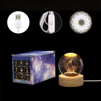 Noël Led Lumière Décoration Lune Lumière Boule De Cristal Lampe Lumière Pour Chambre