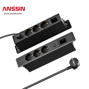โมดูลไฟฟ้าแบบฝังคู่ช่องเสียบ EU-6ช่อง AC และพอร์ต USB ที่เสียบบนโต๊ะทำจากอะลูมิเนียมอัลลอย - Product Image 3