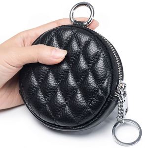 Mini Cartera Redonda de Cuero PU, Monedero Portátil para Mujer, Ligero, Impermeable, con Cierre - Product Image 1