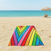 Yabee Rainbow Beach Towel Quick Dry Microfiber Beach Blanket Vibrant Geometric Striped Towels Pool Vacation Sand Towel