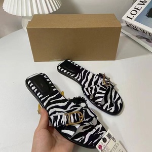 <span class=keywords><strong>Sandalias</strong></span> de Mujer con Hebilla y Punta Cuadrada, Diseño Clásico, Estampado de Leopardo, Tiras Cruzadas, para Playa, en Oferta - Product Image 5