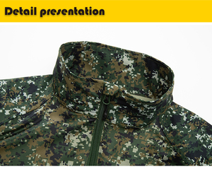 เสื้อเชิ้ตแขนยาวผู้ชายแบบสวมคอซิป คอวี ทรงทหาร ระบายอากาศ แห้งเร็ว น้ำหนักเบา ลายพราง ผ้ายืด/โพลีเอสเตอร์ สปอร์ต - Product Image 4