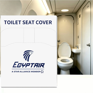 Protège-sièges <span class=keywords><strong>de</strong></span> toilettes jetables sur mesure en papier pour <span class=keywords><strong>l</strong></span>'industrie, protège-sièges sanitaires jetables en papier pour les vols aériens et les trains - Product Image 1