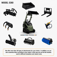 Mini Crawler Skid Steer Loader T360 6kW Tenaga Lithium 72V 125Ah Bucket 0.1m3 Mesin 941kg KOOP Rato B&S Options