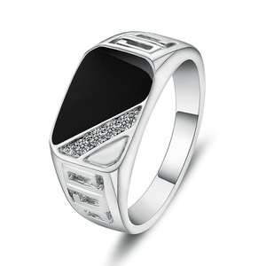 T0575 Men's Geometric <b>Ring</b> <b>925</b> <b>Silver</b> Crystal Rhinestone Channel Setting Everyday Wear - Product Image 5