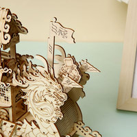 Commande en gros de puzzles 3D en bois pour adultes, Ornement bateau-dragon en bois 3D, Cadeau d'affaires culturel créatif