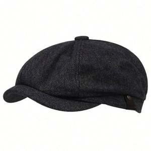 Casquette plate vintage en tweed, style gavroche, 8 panneaux, sport décontracté, toutes saisons, unisexe, pour hommes, vente en gros - Product Image 2