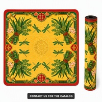 Tapis de table de mahjong en néoprène jaune de 31,5 pouces, lavable, livraison rapide, pour ordinateur et fêtes de famille