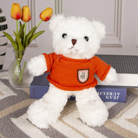Boneka Beruang Teddy Sweater, Boneka Beruang Kecil, Boneka Kain, Poliester, Kapas PP, Mainan Plush Unisex 14 Tahun ke Atas, Grosir, Hadiah Ulang Tahun