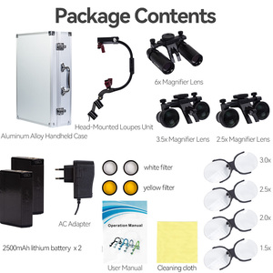 Lenti chirurgiche professionali 6X 3,5x2,5 x Multi ingrandimento dentale con faro a LED Wireless per procedure dentali - Product Image 6