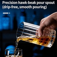 Verre à shaker vertical à rayures larges de 650 ml, verre à whisky mélangeur en cristal gravé, verre à shaker de style multiple