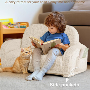 Giving Tree <b>Kids</b> Folding <b>Sofa</b> Cream Color 2 Year And Above Foldable Baby <b>Sofa</b> For Children's Room - Product Image 2