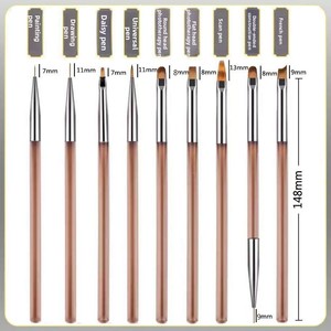 Japanese Acrylic Nail <b>Brush</b> Set Fine Liner Color Painting Phototherapy Pen for Professional Nail Salon - Product Image 4