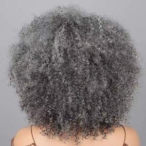 <span class=keywords><strong>Capelli</strong></span> Umani Ricci Afro Grigio Sale <span class=keywords><strong>e</strong></span> Pepe Argento, 10-26 Pollici, 1 Fascio, Senza Trama, Bulk, per Trecce Boho <span class=keywords><strong>e</strong></span> Effetto Bagnato Ondulato - Product Image 4