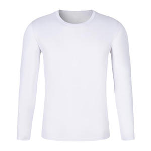 T-shirt da uomo a maniche lunghe in poliestere bianco, personalizzabile con stampa LOGO, unisex, all'ingrosso a prezzo conveniente - Product Image 6