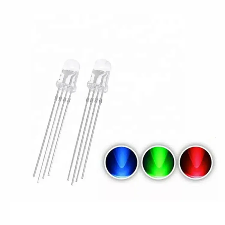 Door Gat Pakket Dip 5Mm Led Diode Diffuus 4 Pin Ronde Full Color Rgb Led Diode F5 Rgb Kleurrijke transparante Gemeenschappelijke Kathode