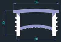 Tube en silicone flexible de la série masque 30*20mm pour profilé de bande de LED pour armoires armoires armoires à vin étagères murs de plafond