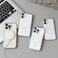 Coque rigide en acrylique magnétique One Touch pour iPhone 16 Pro Max, transparente, antichoc, accessoires de téléphone en vrac
