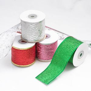 Cinta Brillante con Purpurina para Manualidades, Decoración del Árbol de Navidad, Hacer Coronas y Envolver Regalos, 10 Yardas - Product Image 3