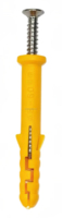 Kit Pengait Dinding Nylon 8*60 Warna Kuning, Sekrup Ekspansi Model Ikan dengan Tutup Dekoratif untuk Pemasangan Roller Shutter dan Tirai Jendela