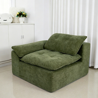 Sofá Seccional en Forma de L Personalizado, Sofá de Chenilla sin Estructura, Asiento Profundo, Convertible, para Salas de Estar Modernas