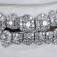 Grillz dentaires personnalisés en Moissanite de qualité VVS et diamants de laboratoire, style Hip-hop unisexe, en argent 925, plaqué or 9, 10, 14, 18 carats