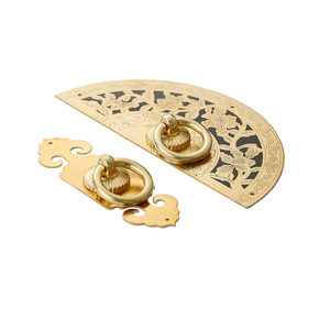 <strong>Copper</strong> Furniture Hardware Accessories Chinese Classic Gold Round Ambry Wardrobe Door <strong>Handle</strong> Antique Shoe Ark <strong>Handles</strong> - Product Image 2