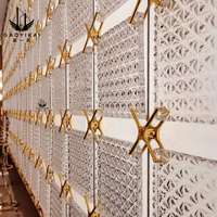 Paravents en verre LED OEM pour la maison, le hall d'hôtel, la conception de cloisons, projet d'ingénierie en acier inoxydable, cloison en métal doré