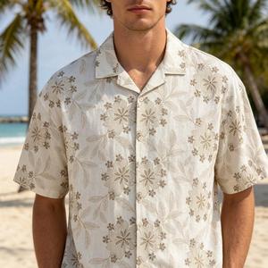 Camisa de punto para hombre, estilo europeo, muy vendida, bordada, fabricada por un fabricante de camisas para hombre, informal, de algodón, vintage, con estampado floral. - Product Image 5