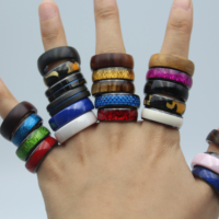 Anillo NFC NXP 216 de acero de cerámica/madera/tungsteno para compartir en redes sociales