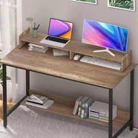 Bureau d'ordinateur en bois de 32 pouces avec support pour écran pour le jeu, l'écriture, les études, poste de travail informatique, table d'ordinateur pour le bureau à domicile