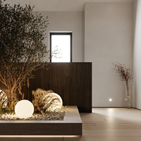 Service de design d'intérieur pour toute la maison, appartement ou villa, en noyer foncé, matériaux de construction écologiques, solution tout-en-un
