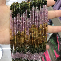 Prêt à expédier perles de tourmaline arc-en-ciel translucides naturelles collier de pierres précieuses en vrac délicat ensemble de bijoux perles de pierre